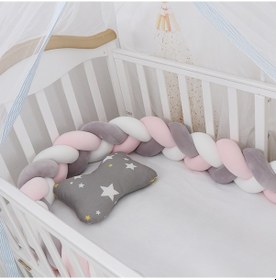 Resim Bebek Dönen Yatak Yılanı, Yatak Örtüsü Dekorasyonu, El Yapımı Üç Katlı Örgü Açık Pembe Açık Pembe 2 Metre 