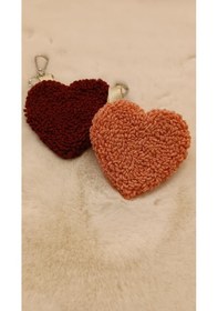 Resim 2'li Kalp Anahtarlık Charm Kırmızı 