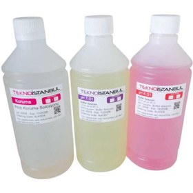 Resim TEKNO İSTANBUL Tekno Istanbul Ph Kalibrasyon Sıvıları Ph 4 + Ph 7 + Koruma Sıvısı 