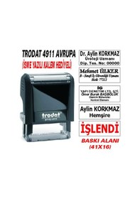 Resim Trodat 4911 Firma - Ofis - Şirket - Doktor - Avukat Kaşesi Siyah N11.1998 