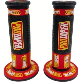 Resim Cloudstore Off-road Motosiklet Kaymaz Direksiyon Kılıfı 0.87/0.94inch Evrensel Dayanıklı Kırmızı Kauçuk 