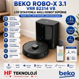 Resim Beko 240 Dk. Çalışma Süresiyle Robo-X 3.1 Çöp Istasyonlu Akıllı Robot Süpürge 