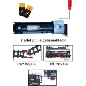 Resim Giffy Oyuncak 23 Parça Pilli Sesli ve Işıklı Klasik Tren Seti-Toy Train Set 
