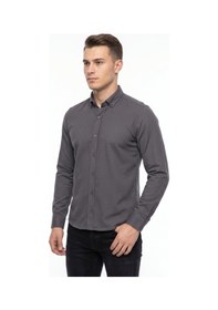 Resim Advante Erkek Spor Slim Fit Uzun Kol Petek Dokulu Gömlek Bgl-st05482 Füme 