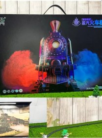 Resim Tren 151 Cm Çantalı Elektrikli Yüksek Hızlı Tren Demiryolu Simülasyon Sesi Buharlı Oyuncak Eğitici 