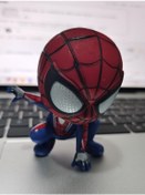 Resim Honmex Mavi Örümcek Figürü: Güneş Paneli Dekorasyonu, Sallanan Spiderman Araba Aksesuarı 