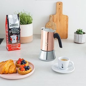 Resim Bialetti - Venus: 2 Cups Ocak Üstü Espresso Pişirici - 85ml - Kahverengi, Gümüş Renk - Paslanmaz Çelik Gövde - Patentli Güvenlik Valfi - Tüm Ocak Türleri İçin Uygundur (İndüksiyon Hariç) 