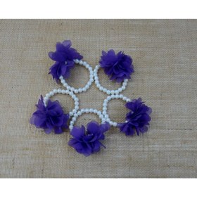 Resim memisshop Kına Gecesi Seti Mor Süslü Bileklik Süslü Taç Ve Süslü Tef 