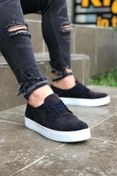 Resim KN Fashion Mp077 Bt Bağcıklı Süet Ortopedik Yüksek/kalın Taban Erkek Sneaker Lacivert 