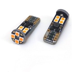 Resim Femex T10 3030 Chip 12Ledli 650Lumen Turuncu Led Ampul Aktif Canb 