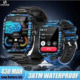 Resim Cloud011 Ineyes Kamuflaj Gri Akıllı Saat: 1.96" Hd Ekran, 3atm, Spor Modları, Android Ve İphone Uyumlu 