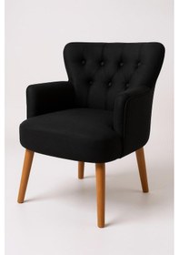 Resim Roma Berjer - Modern Tekli Koltuk - Babyface Kumaş - Siyah 