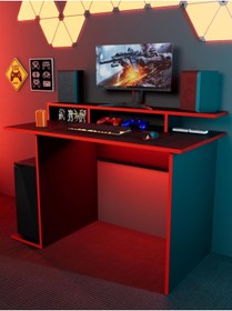 Resim Detamob Siyah Oyuncu Masası, %100 MDF, Profesyonel Gaming Oyuncu Masası, 60x120cm 