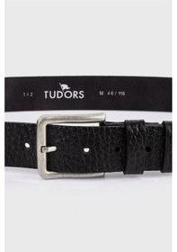 Resim Tudors Erkek %100 Hakiki Deri 4 Cm Spor Siyah Kemer-24601 Siyah 