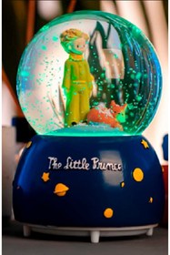 Resim hediyeconcepti The Little Prince Küçük Prens Müzikli Işıklı Otomatik Kar Tanesi Püskürtmeli Büyük Boy Kar Küresi 