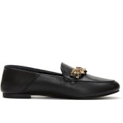 Resim Women's Black Leather Masculine Loafer Derimod