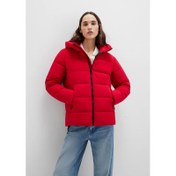 Resim Mavi Kapüşonlu Kadın Şişme Mont (M1110704-90367) 