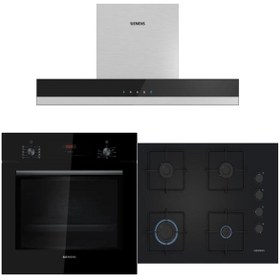 Resim Siemens Yeni Ankastre Set HB012FBB1T Fırın EO7C6PP30O Yeni Ocak 67 cm ve LC67BBK60T Davlumbazlı Set 
