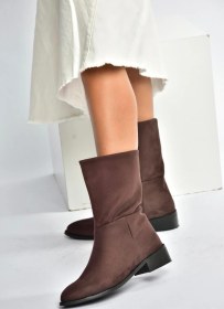 Resim Fox Shoes L726597702 Kahverengi Süet Düz Taban Günlük Kadın Bot Kahverengi-süet 