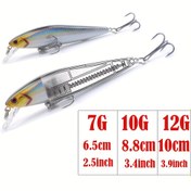 Resim Üç Ağırlık Seçeneğiyle Süper Uzun Atışlı Batan Minnow Yem 7g/10g/14g, Yavaş Batma Bahar Sistemi Taze Su Sahte Yem Tam Su Katmanı Balık Sert Yem 