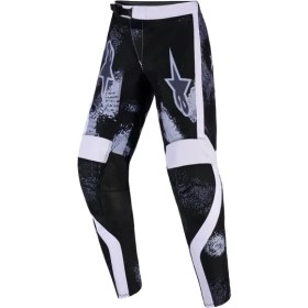 Resim Alpinestars Youth Fluid Lahnd Genç Kros Motosiklet Pantolonu Siyah Beyaz Gri 