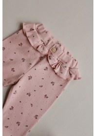 Resim Oh La La Koala Gül Baskılı Bel Fırfırlı Kız Bebek Tayt Pembe 