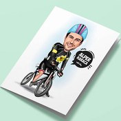 Resim Bisiklet Turundaki Erkek Karikatürlü Tebrik Kartı 