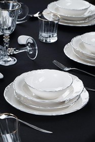 Resim Liyana 6 Kişilik 24 Parça Silver Porselen Yemek Takımı 