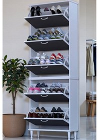 Resim Eliusta Cover 72 Cm Ayakkabılık Dış Kapı/koridor/giyim Odası Uygun Antresit Renk 72x205x26 Cm Ayakkabılık Antrasit 