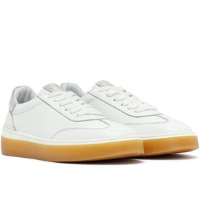 Resim Derimod Kadın Beyaz Bağcıklı Hakiki Deri Sneaker, Kışlık Spor Ayakkabı 25AFD511218 