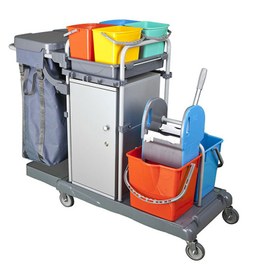 Resim UTP Professional KA801SB Smart Dolaplı Kat Arabası, 1 Çöp Bölmeli, 133x52x102 cm 