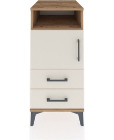 Resim Kronos Komodin 2 Raflı 2 Çekmeceli Tek Kapaklı 44x59x96 Çam-aytaşı Atlas Çam 