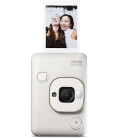 Resim Fujifilm Instax Mini LiPlay Hybrid Misty White Fotoğraf Makinesi 10'lu Film Liplay Uyumlu Çantalı Set 