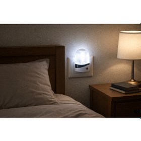 Resim Ulbay Gece Lambası Oval Siyah Şeritli Karanlıkta Otomatik Yanar Fotoselli 0.1w Siyah 