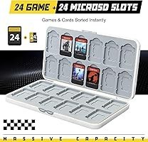 Resim BAYINBROOK Switch oyun saklama, anahtar oyunları saklama, Switch oyunları kılıfı saklama, 24 oyun kartı yuvası ve 24 Micro SD kartı, mıknatıslı kilit, yumuşak silikon astar (DC2420) 