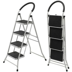 Resim Merdiven 4 Geniş Basamaklı Kaymaz Katlanır Cg015 