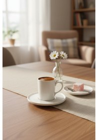 Resim Bernardo Cello 6 Kişilik Fincan Takımı Altın Beyaz - Altın 