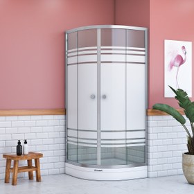 Resim Er-Duş Titan Oval Duşakabin 90x90cm Krom 