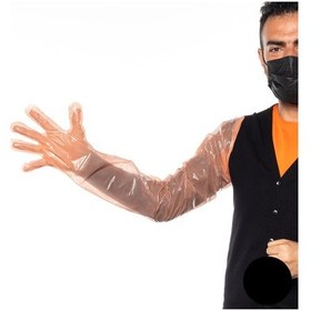 Resim Rektal Eldiven 90 Cm Lastiksiz Tohumlama Eldiveni 100Lü W-Orange 