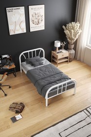 Resim FANO Royal Metal Karyola Beyaz Tek Kişilik Ferforje Yatak 90x190, 90x200, 100x200, 120x190, 120x200 