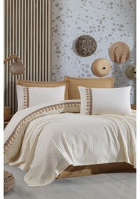 Resim Clasy Çift Kişilik Butik Pike Takımı Bohemline V5 Ekru 