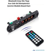 Resim Bluetoothlu Araç Oto Teyp Aux Usb Sd Dönüştürücü Çevirici Mp3 Modülü Board Kart 