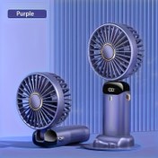Resim Taşınabilir Mini Fan, USB Şarj, 5 Hız, LED Dijital Ekran, Anahtar Kontrolü - İç ve Dış Mekan Kullanımı, Ev ve Ofis, Seyahat Gereksinimleri | Modern Estetik | Kompakt Tasarım, Taşınabilir Fan 