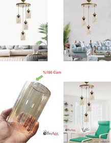 Resim Etsylight Avize Yedek Parçası ( Bal Köpüğü Renk Silindir Cam ) 