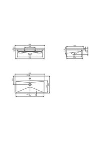 Resim Turkuaz Seramik Elite Etajerli Lavabo 80 x 45 CM 