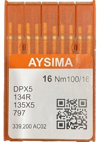 Resim Aysıma Sanayi Tip Düz Dikiş Makina İğnesi Kalın Dip Dpx5 Nm100/16 