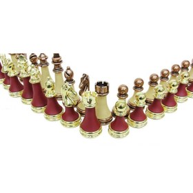 Resim ZS DEMİR Satranç Taşı Zamak Polyester Krem Bordo Dekoratif Hediyelik 