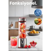 Resim Şarjlı 6 Bıçaklı Paslanmaz Çelik Buz Kırıcı 450ML, Renkli, Hafif ve Pratik Kullanım 
