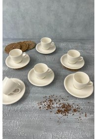 Resim Bambum Lara - 6 Kişilik Porselen Kahve Fincan Takımı Filiz 