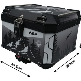 Resim GP KOMPOZİT DSN05 Universal 57 lt Desenli Alüminyum Motosiklet Çantası 